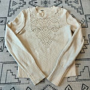 Free People cream knit sweater size small